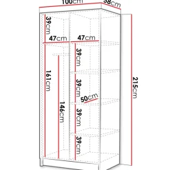 Armadio 100x215h cm 2 ante bianco lucido oro Glammy 2