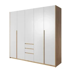 Armadio 225x215h cm 5 ante 3 cassetti bianco rovere Sweet
