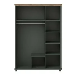 Armadio 154x216h cm 3 ante 2 cassetti con specchio verde quercia Texel
