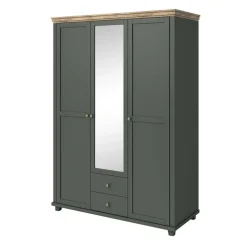 Armadio 154x216h cm 3 ante 2 cassetti con specchio verde quercia Texel