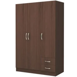 Armadio 120x181h cm 3 ante 2 cassetti moderno wengè Tropea