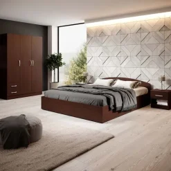Armadio 120x181h cm 3 ante 2 cassetti moderno wengè Tropea