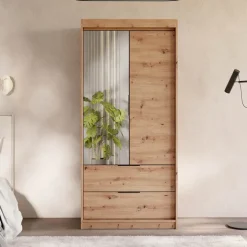 Armadio 60x213h cm 2 ante 2 cassetti rovere Stiky