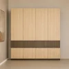 Armadio 220x211h cm 8 ante 4 cassetti rovere chiaro e rovere scuro Pitigliano