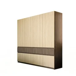 Armadio 220x211h cm 8 ante 4 cassetti rovere chiaro e rovere scuro Pitigliano