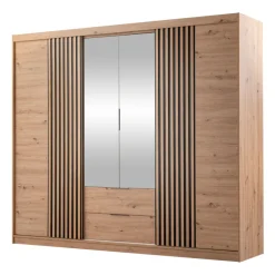 Armadio 250x213h cm 5 ante 2 cassetti rovere Stiky