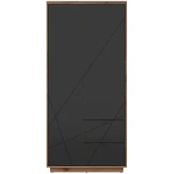 Armadio 94x201h cm 2 ante 2 cassetti rovere scuro nero opaco Elin