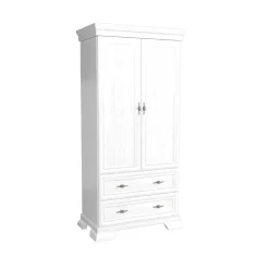 Armadio 88x193h cm 2 ante 2 cassetti shabby bianco frassinato Kelly