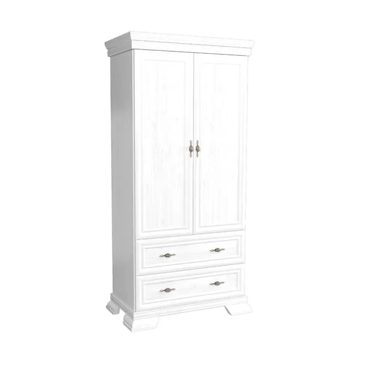 Armadio 88x193h cm 2 ante 2 cassetti shabby bianco frassinato Kelly