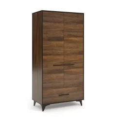 Armadio 91x185h cm 2 ante 1 cassetto noce Line