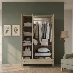 Armadio 124x180h cm 3 ante 1 cassetto rovere sonoma Londra