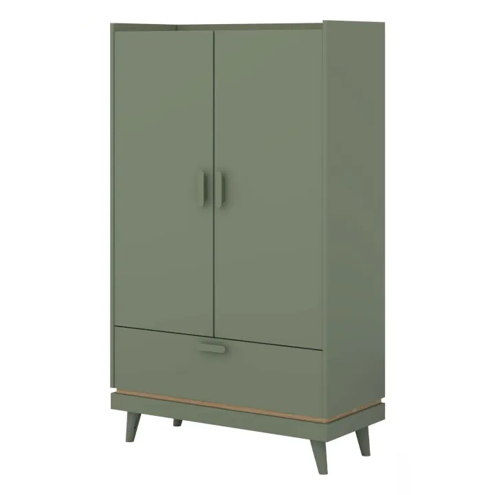 Armadio 90x150h cm 2 ante 1 cassetto verde salvia Yu