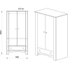 Armadio 90x181h cm 2 ante con cassetto rovere sonoma Londra