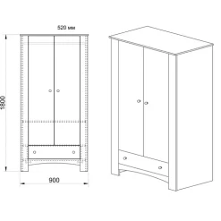 Armadio 90x181h cm 2 ante con cassetto rovere sonoma Londra