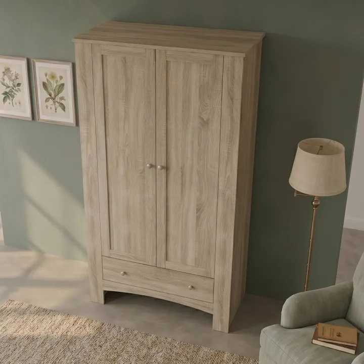 Armadio 90x181h cm 2 ante con cassetto rovere sonoma Londra