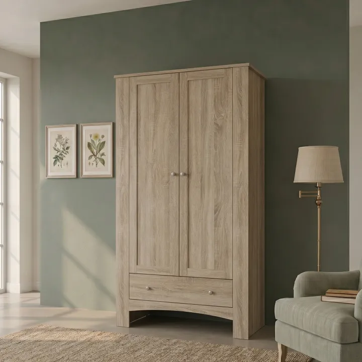 Armadio 90x181h cm 2 ante con cassetto rovere sonoma Londra
