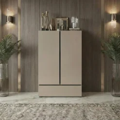 Armadio 89x150h cm 2 ante con cassetto tortora Lolla