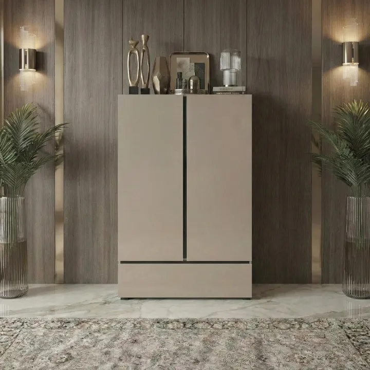 Armadio 89x150h cm 2 ante con cassetto tortora Lolla