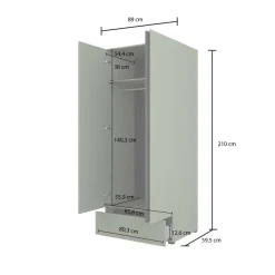 Armadio 89x210h cm 2 ante con cassetto totora Lolla