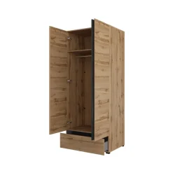 Armadio 89x210h cm 2 ante con cassetto rovere Lolla