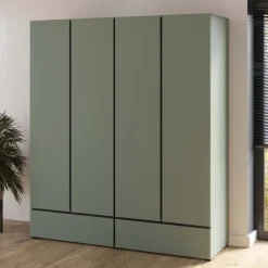 Armadio 180x210h cm 4 ante con 2 cassetti verde Lolla