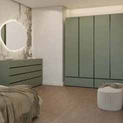 Armadio 180x210h cm 4 ante con 2 cassetti verde Lolla