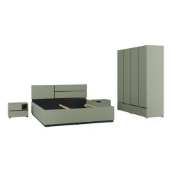 Armadio 180x210h cm 4 ante con 2 cassetti verde Lolla