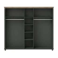 Armadio 246x216h cm 5 ante con specchio verde quercia Texel