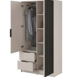 Armadio 105x200h cm 2 ante con specchio beige cashmere Miller