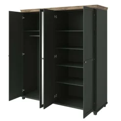 Armadio 200x216h cm 4 ante con specchio verde quercia Texel