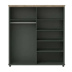 Armadio 200x216h cm 4 ante con specchio verde quercia Texel