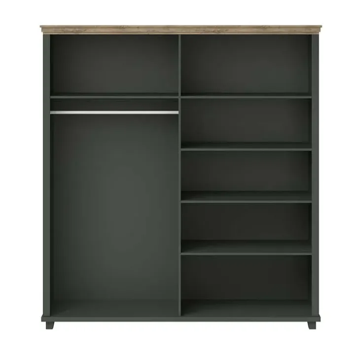 Armadio 200x216h cm 4 ante con specchio verde quercia Texel