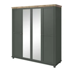 Armadio 200x216h cm 4 ante con specchio verde quercia Texel