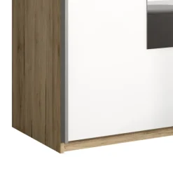 Armadio 200x210h cm 2 ante con specchio rovere bianco Logan Gihome®