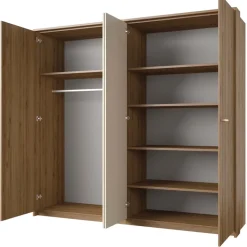 Armadio 228x215h cm 4 ante con specchio rovere beige Ama