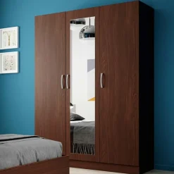 Armadio 120x181h cm 3 ante con specchio moderno wengè Sorrento