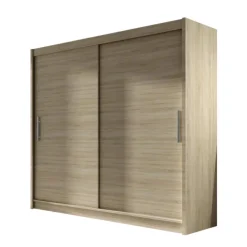 Armadio 180x215h cm 2 ante design moderno scorrevoli rovere Aisha