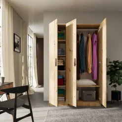 Armadio 120x191h cm 3 ante design rovere rustico Rodari