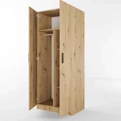 Armadio 80x191h cm 2 ante design rovere rustico Leopardi