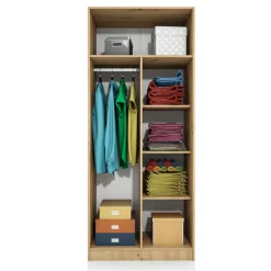 Armadio 80x191h cm 2 ante design rovere rustico Leopardi