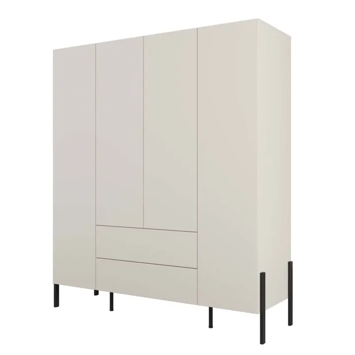 Armadio 184x210h cm 4 ante e 2 cassetti beige cashmere Simple