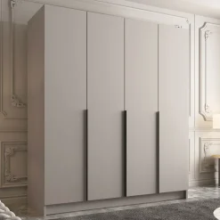 Armadio 200x215h cm 4 ante moderno beige nero Glammy 4