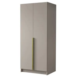 Armadio 100x215h cm 2 ante moderno beige oro Glammy 2