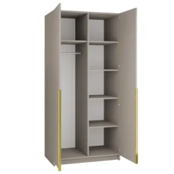 Armadio 100x215h cm 2 ante moderno beige oro Glammy 2