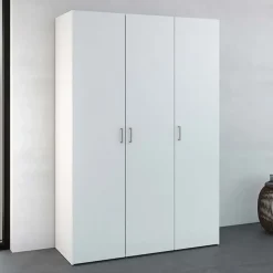 Armadio 116x176h cm 3 ante moderno bianco opaco Light Gihome®