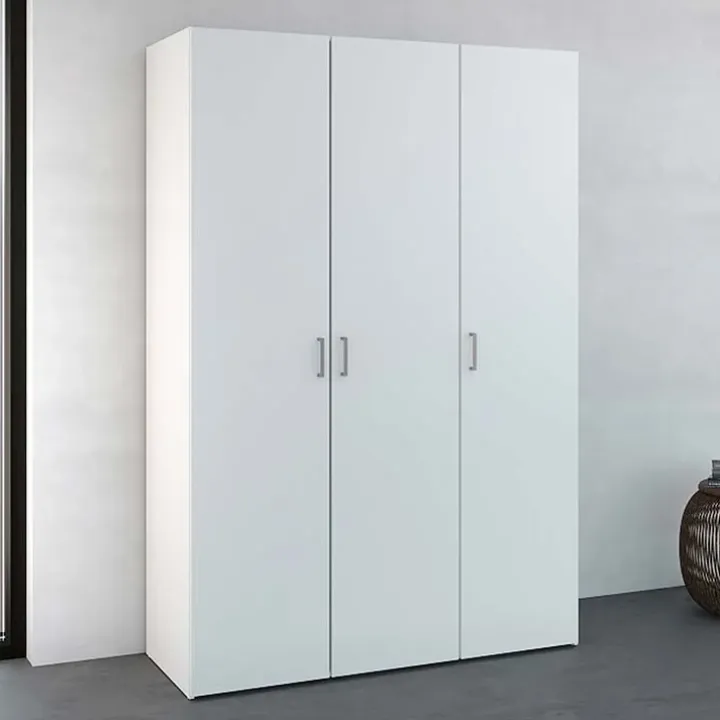 Armadio 116x176h cm 3 ante moderno bianco opaco Light Gihome®
