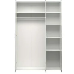 Armadio 116x176h cm 3 ante moderno bianco opaco Light Gihome®