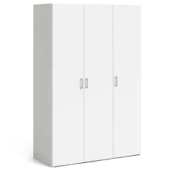 Armadio 116x176h cm 3 ante moderno bianco opaco Light Gihome®