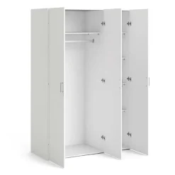 Armadio 116x176h cm 3 ante moderno bianco opaco Light Gihome®