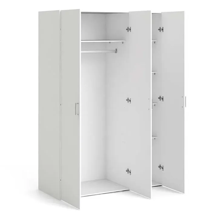 Armadio 116x176h cm 3 ante moderno bianco opaco Light Gihome®